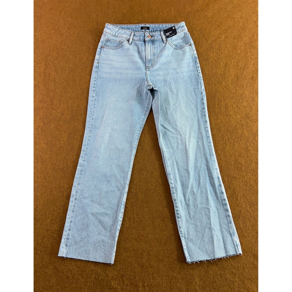 Express Womens 6L Light Wash High Rise Straight Ankle Jeans NWT